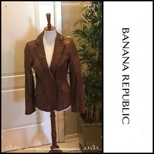 🧥 Banana Republic Brown Leather Jacket 🧥